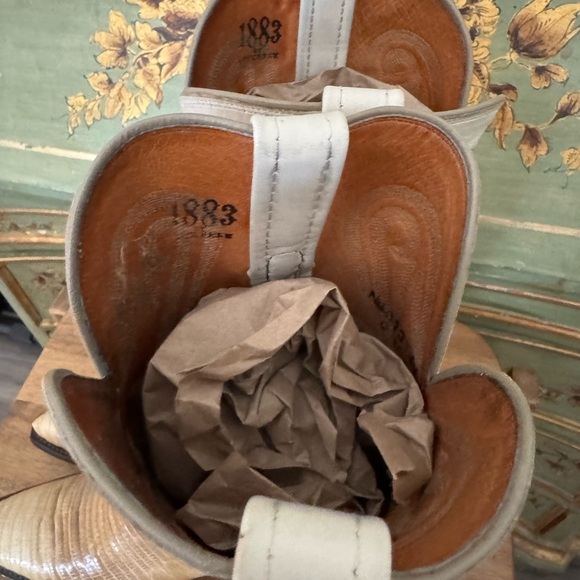 Luchesse 1883 snake + ivory Cowboy Boots 7N - Picture 8 of 8